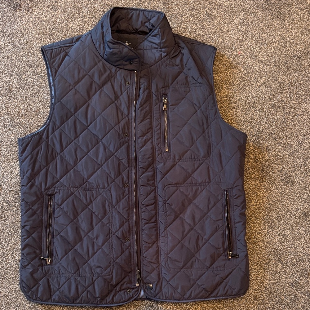 Tailorbyrd Quilted Dark Blue Vest